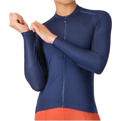 Castelli Дамска фланелка с дълъг ръкав за колоездене Castelli Women's Espresso 2 Long Sleeve Jersey Cycling jersey - Belgian Blue (156-2748-0115)