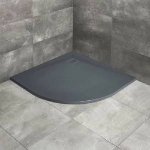 Radaway Kyntos Полукръгло композитно душ корито 90x90 см антрацит (HKA9090-64)