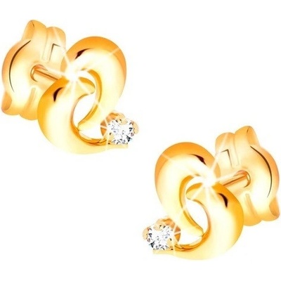 Šperky eshop briliantové zlaté obrys nepravidelného srdce diamant čiré barvy BT501.16