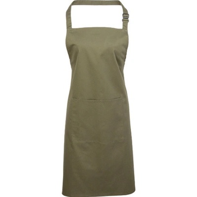 Premier Workwear Pracovní zástěra za krk s kapsou PR154 Olive Pantone 378 72x86cm