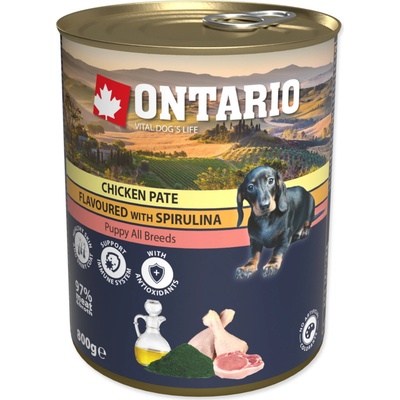 Ontario Puppy Chicken Pate flavoured with Spirulina and Salmon oil 400 g
