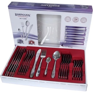 BOHMANN Комплект прибори за хранене Bohmann BH 7124MR, Кутия, Неръждаема стомана, 24 бр, Инокс (99BH7124MR) - topmall
