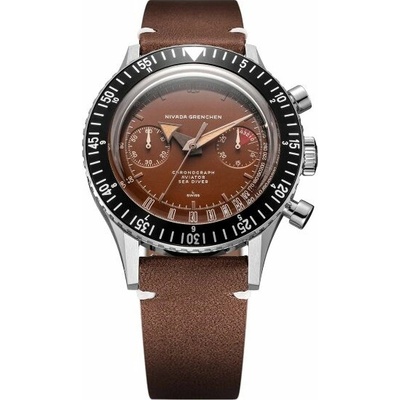 Nivada Grenchen Chronomaster Tropical - Brown Leather White Stitching