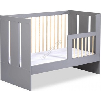 Klups - Детско креватче PAULINE 120x60 cm с предпазна релса, бор/сиво (CI0042)