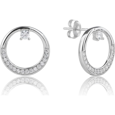 Jan Kos jewellery Stříbrné náušnice s bílým zirkonem MHT-488