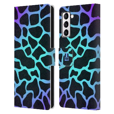 Pouzdro HEAD CASE na mobil Samsung Galaxy S21+ 5G / S21 PLUS 5G Zvířecí barevné vzory magická tyrkysova žirafa (Flipové pouzdro, obal pro mobil Samsung Galaxy S21+ 5G / S21 PLUS 5G divoké vzory magick
