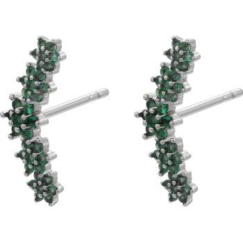 HARAHU Обеците fi-21703 - Сребриста / Зелена kp21703 (fi-21703)