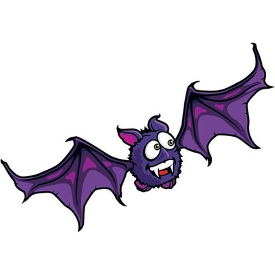 Fialový netopýr halloweenská tetovačka pro děti