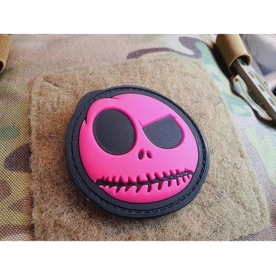 JACKETS TO GO nášivka NIGHTMARE SMILEY plast GLOW IN THE DARK RŮŽOVÁ