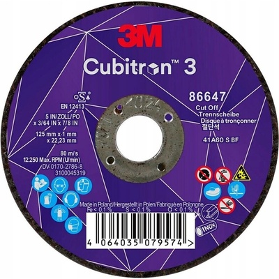 3M Cubitron 3 Rezný kotúč 125 x 1,0 x 22,23 mm 60 T41 86647