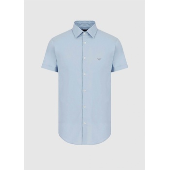 Giorgio Armani Риза с къс ръкав EMPORIO ARMANI Men's Short Sleeve Patterned Shirt - Light Blue 0785