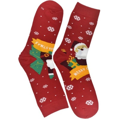 Mr.Pamut pánske vianočné ponožky Santy červené