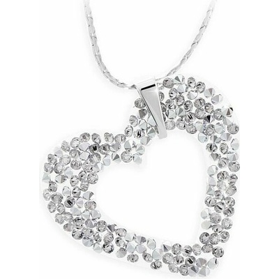 JSB Bijoux Srdíčko Rock s křišťálovými kameny Swarovski® (bílé)