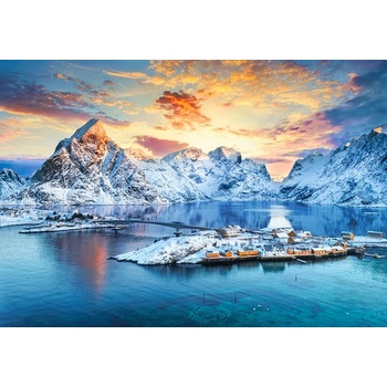 Castorland - Puzzle Sunrise on Sakrisøy, Lofoten, Norway - 1 000 piese