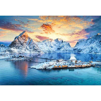 Castorland - Puzzle Sunrise on Sakrisøy, Lofoten, Norway - 1 000 piese