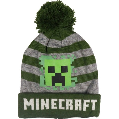 čepice MINECRAFT F uk 54886 tm. zeleno šedá