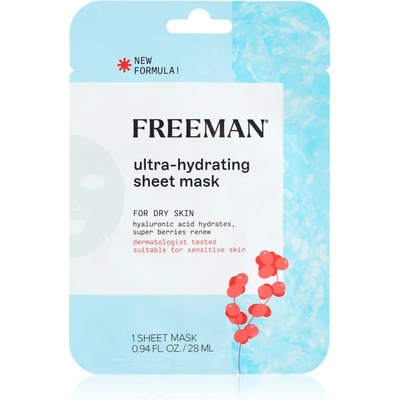 Freeman Essentials Hyaluronic Acid & Super Berries хидратираща платнена маска за суха кожа 28ml