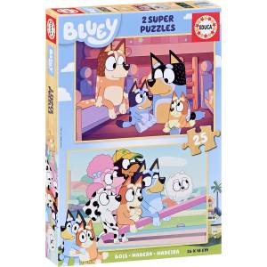 Educa Детски дървен пъзел Educa от 2 х 25 части - Кученца (EDU19407) - baby