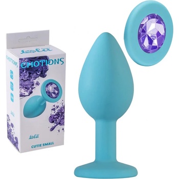 Силиконов плъг с вграден кристал, 7см. - Anal Plug Cutie Small Blue (4011-05LOLA)
