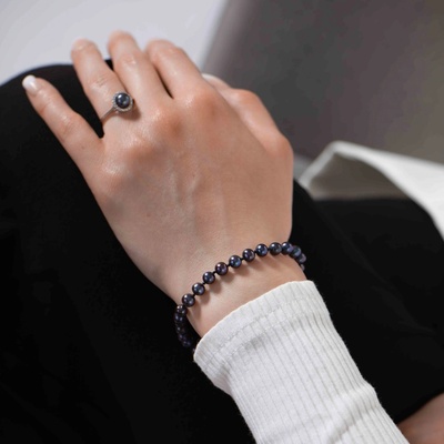 Lillian Vassago náramek s perlami bílé zlato LLV09-GB002