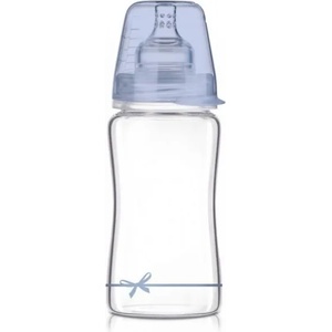 LOVI Шише Lovi - Baby Shower, стъклено, 250 ml, 3 м+, синьо (74/204_b) - ozone