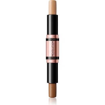 Makeup Revolution Fast Base obojstranná kontúrovacia tyčinka Medium 2 x 4,3 g