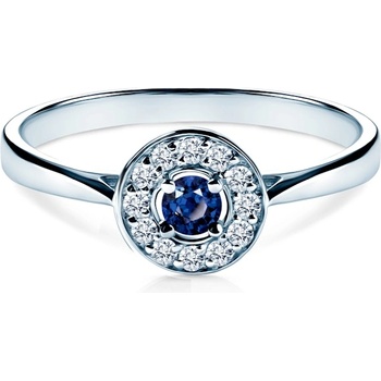 SAVICKI Годежен пръстен Savicki: бяло злато, сапфир. диаманти