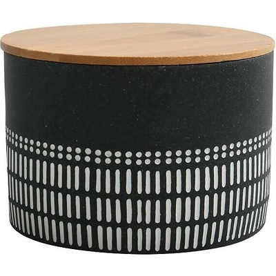 Spirella dóza na odličovací tampony YUMA černo-bílá polyresin bambus