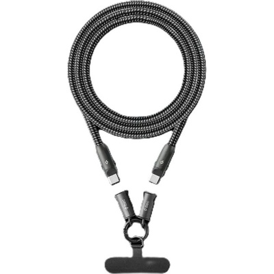 Ttec Data кабел , огърлица ttec ExtremeCable Hip Multifunctional Extra Durable USB-C-USB-C 60W PD/QC 120cm Fast Charge/Data Cable - Сив