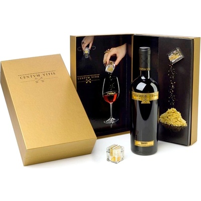 Valdelana Centvm Vitis deluxe box se zlatem suché červené 2013 14,5% 0,75 l (kazeta)