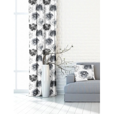 Záves dekoračný alebo látka, New York Deko ruža, šedá, 150 cm 150 cm