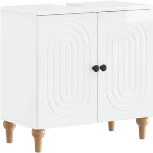 vidaXL Шкаф за мивка в баня ALKMAAR Бял гланц 59, 5 x 31, 5 x 59 см (896129)