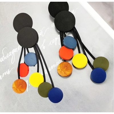 Prosperk náušnice velké barevné retro S2561