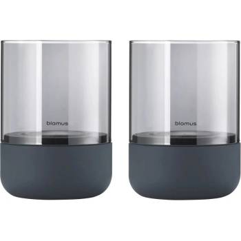 blomus Комплект от 2 свещника от сиво стъкло с бетонна основа Calma - Blomus (66255)