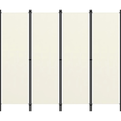 vidaXL so 4 panelmi krémovo biely 200x180 cm