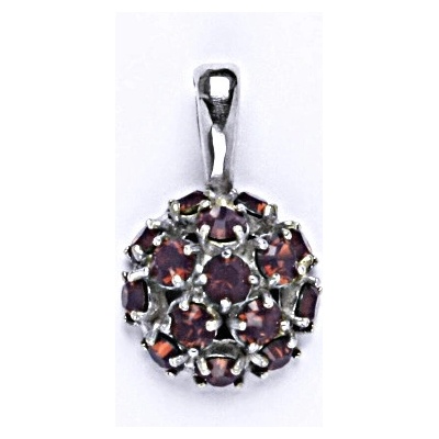 Čištín Stříbrný přívěšek se Swarovski krystaly cyclamen,půlkoule,P 1337