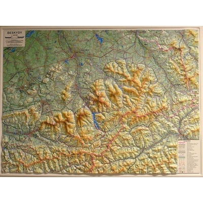 Beskydy - reliéfní - 1:66 666 - nástěnná mapa