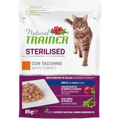 Natural Trainer Cat Sterilised krůtí 24 x 85 g