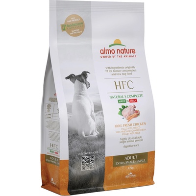 Almo Nature HFC Икономична опаковка: 2х1, 2 кг суха храна за кучета Almo Nature HFC Adult Dog XS-S Chicken