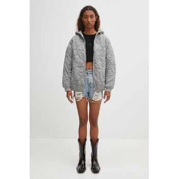 Fiorucci Яке Fiorucci Kissing Angels Quilted в сиво преходен модел с уголемена кройка W02FPSHO092CJ05GY01 (W02FPSHO092CJ05GY01)