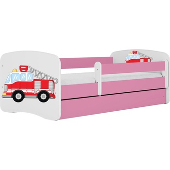 Kocot Kids Babydreams hasičské auto růžová se šuplíky s matrací