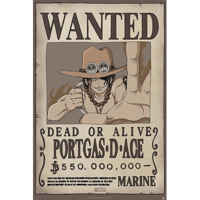 Plagát, Obraz - One Piece - Wanted Ace, 61 × 91.5 cm