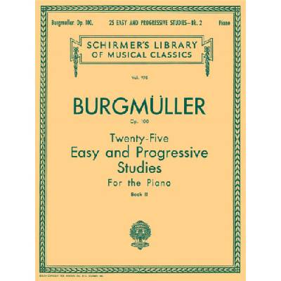 Friedrich burgmüller: 25 easy and progressive studies, op. 100 - book 2 (noty na klavír)