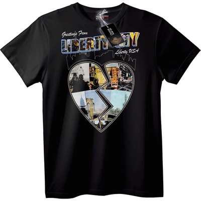 NOONEBRAND Тениска Liberty City: Поздрави от САЩ - 2XL, White