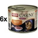 Krmivo pro kočky Carny Adult hovězí & jehněčí 6 x 0,2 kg