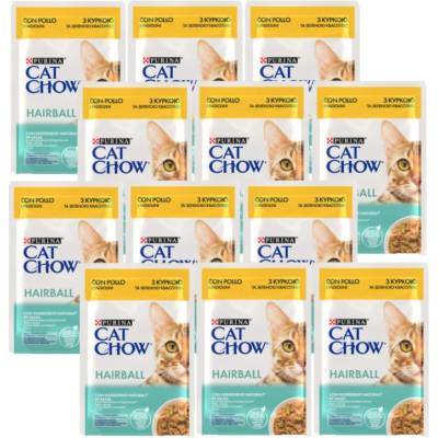 CAT CHOW Hairball Kuřecí maso a zelené fazolky v omáčce 12x85 g