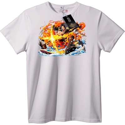 NOONEBRAND Тениска One Piece Луфи Огън и Вода - 6XL, Black