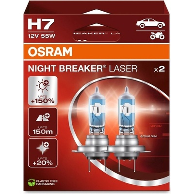 Osram Night Breaker Laser 12V H7 55W PX26d ,2 ks