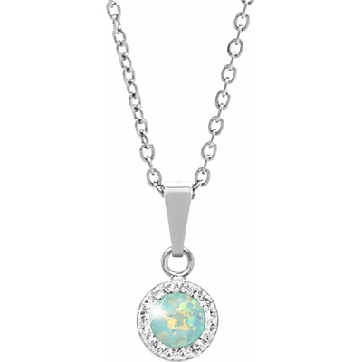 JSB Bijoux Opálek s křišťálovými kameny Swarovski Pastel Mint Green 92300040mint (Ag925/1000, 1,86 g