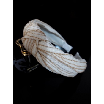 Radi handmade Диадема с възел с бежави ивици (807)